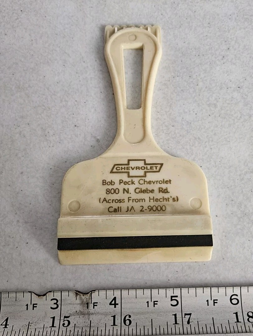 Vintage Bob Peck Chevrolet Arlington Virgina? Advertising Car Window Scraper