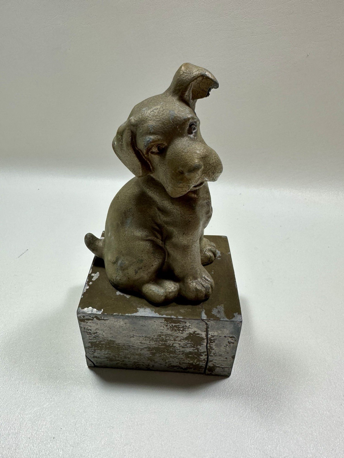 Vintage Antique Metal Dog Scotty Puppy Figure Statute Metalware Decoration