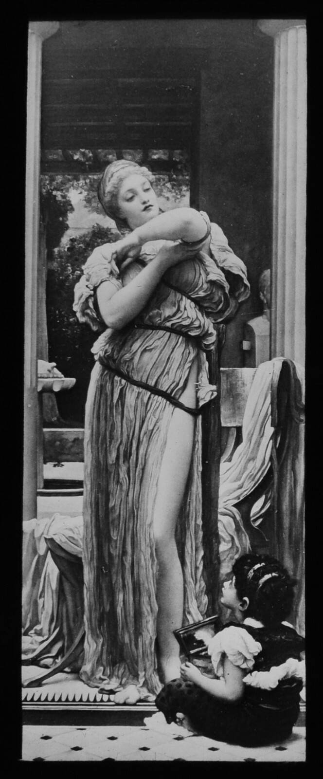 ANTIQUE Magic Lantern Slide WOMAN WITH CHILD C1910 SIR FREDERIC LEIGHTON ANTIQUE Magic Lantern Slide WOMAN WITH CHILD C1910 SIR FREDERIC LEIGHTON