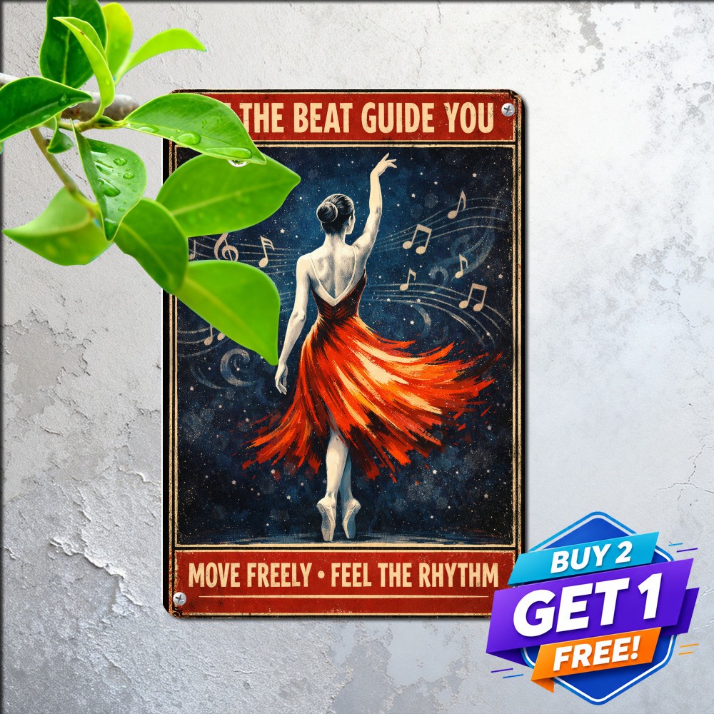 When In Doubt Dance Inspirational UV Printed Metal Sign Studio Wall Decor 8x12