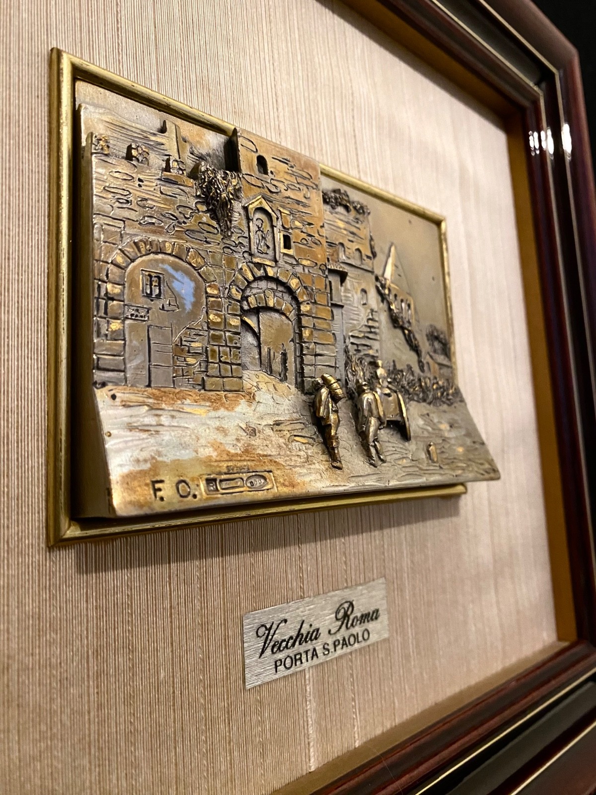 Stunning Italian .800 Silver Relief Plaque – “Vecchia Roma / Porta S. Paolo”