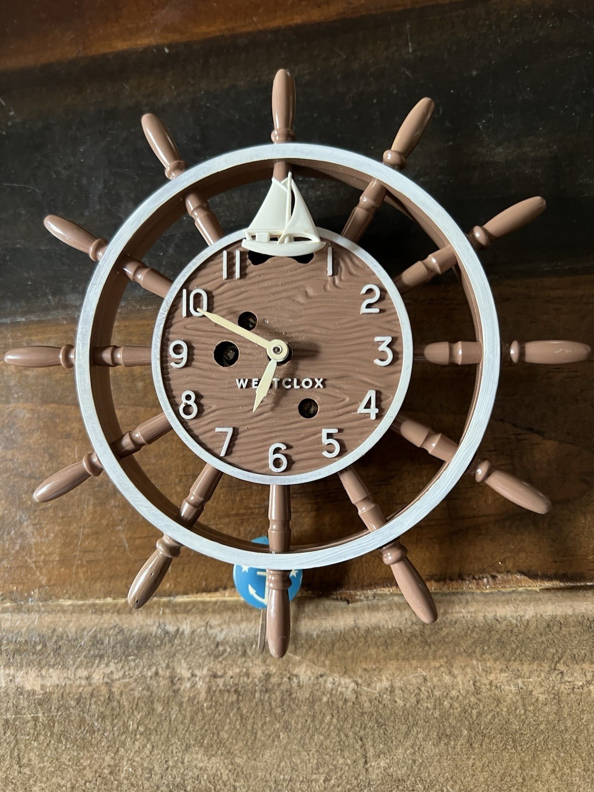 Westclox 1958 Sailors Pendulette  Captains Wheel Wall Clock