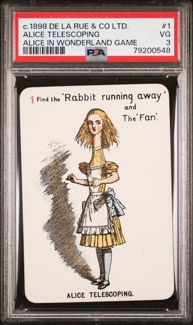 PSA 3 1898 DE LA RUE ALICE IN WONDERLAND CARD #1 ALICE TELESCOPING