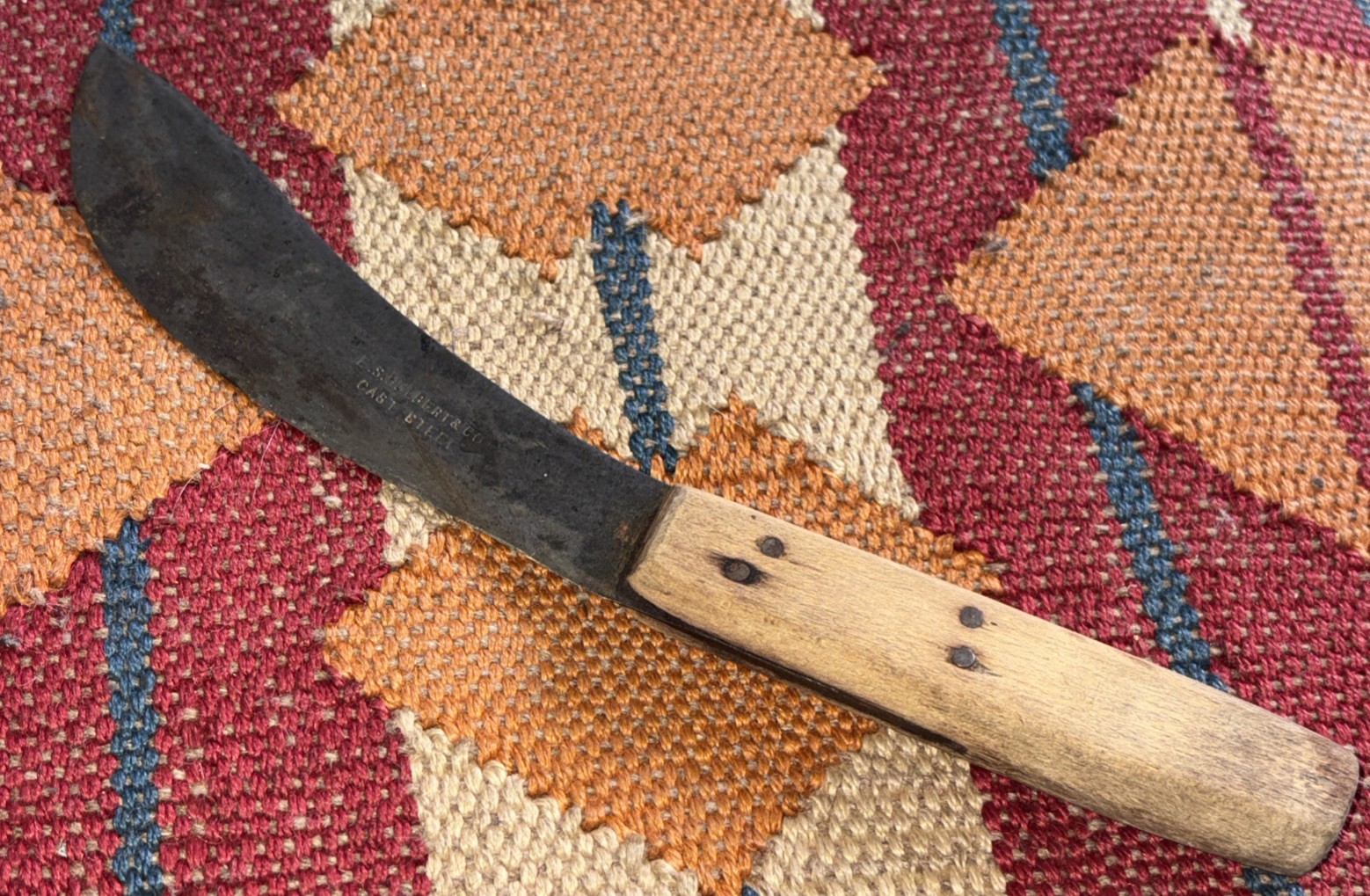 Antique E.S Hulbert & Co Skinning Knife 6”Blade Cast Steel Hunting Curved 1800s Antique E.S Hulbert & Co Skinning Knife 6”Blade Cast Steel Hunting Curved 1800s