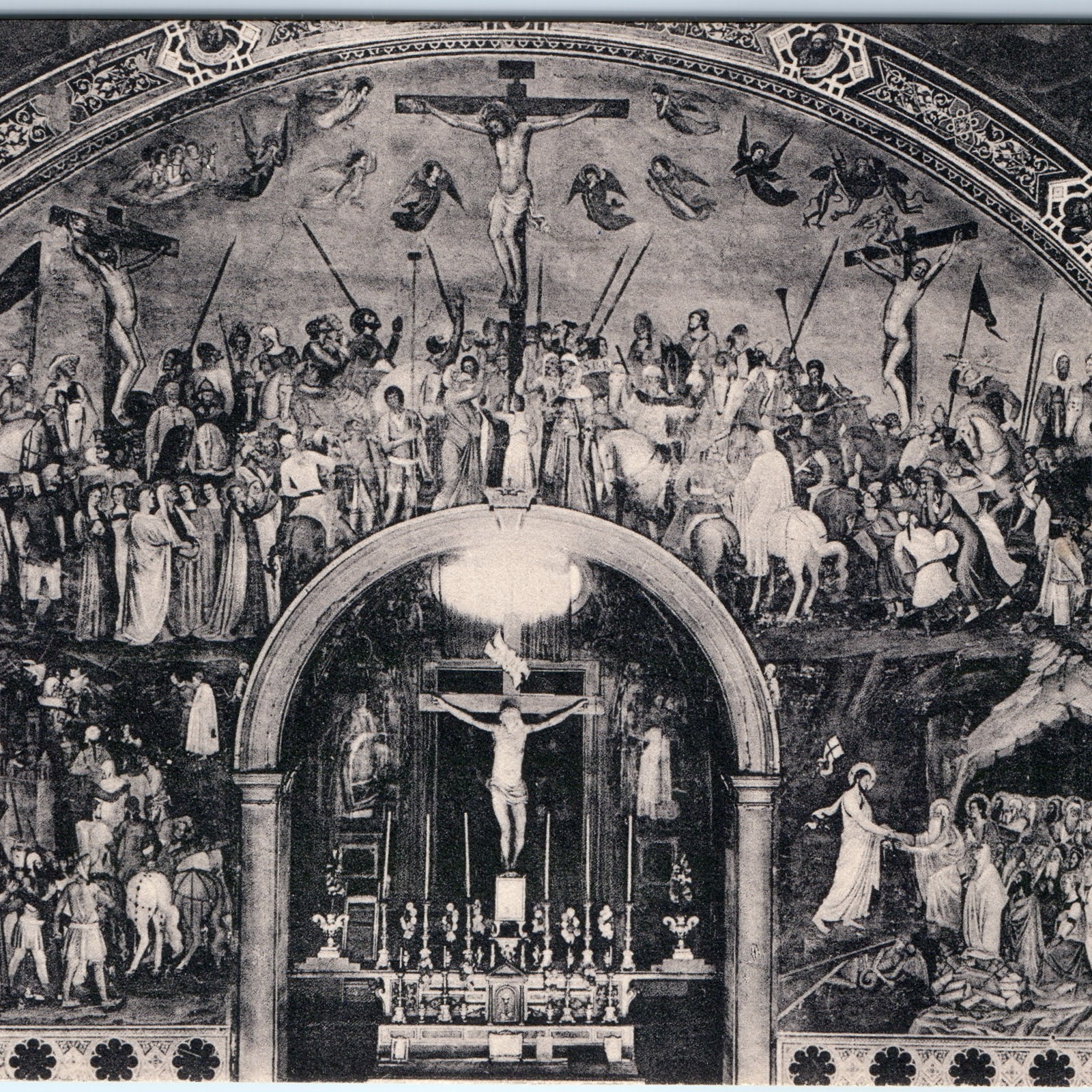 c1910s Florence Italy Santa Maria Novella Spanish Chapel Fresco Art Postcard