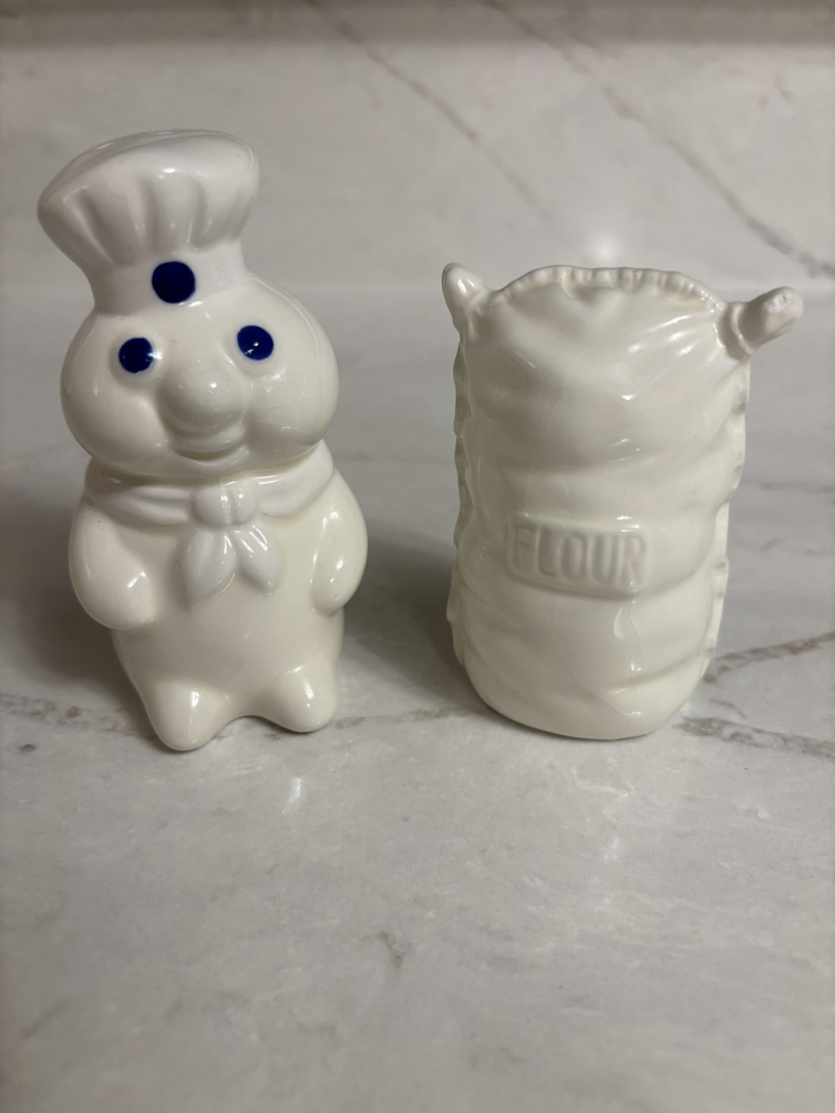 Vintage Pillsbury Doughboy & Flour Sack Salt And Pepper Shakers