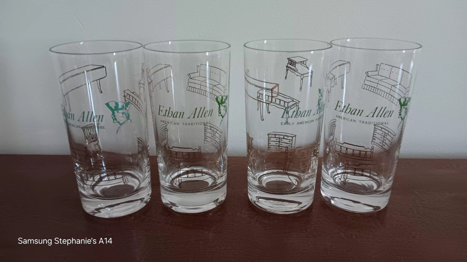 Lot Of 4 Vintage Ethan Allen Glass Tumblers Cups