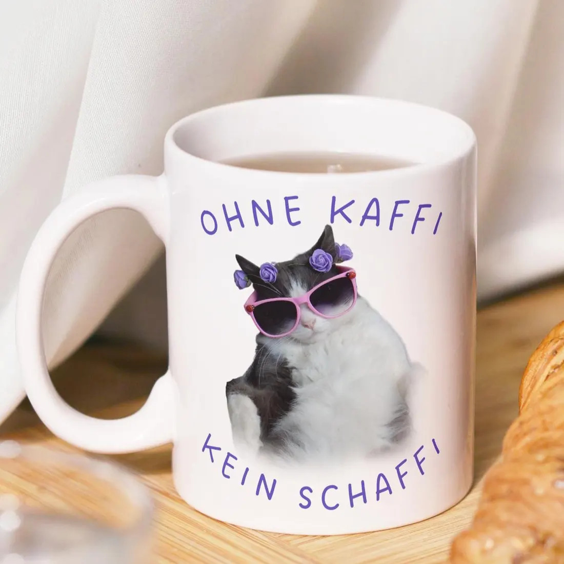 No coffee, no work Ceramic mug, funny mug, office meme, cat sarcasm,