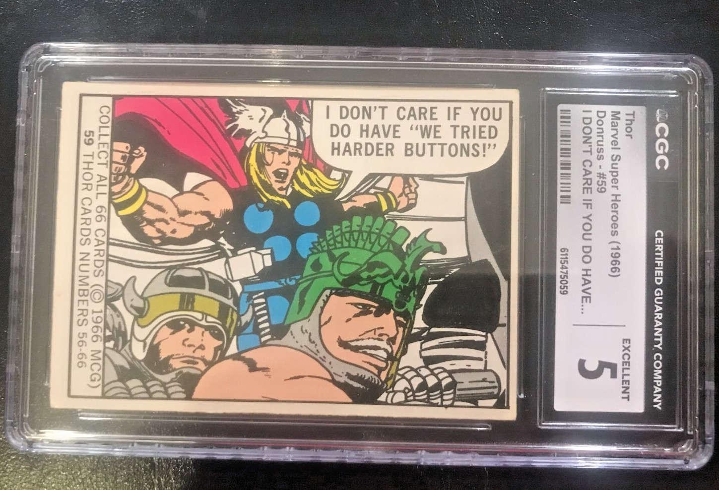 1966 Donruss Thor #59 - CGC 5 Marvel Super Heroes Hercules / Balder the Brave