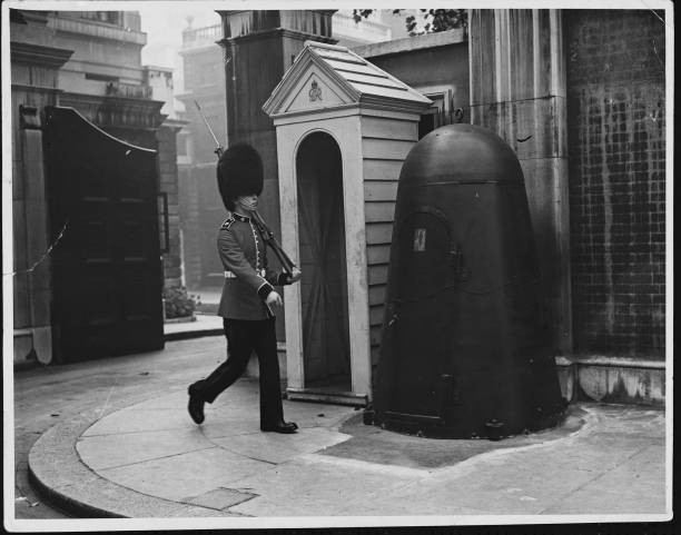 Sentry on duty outside Marlborough House in London 1939 Historic Old Photo
