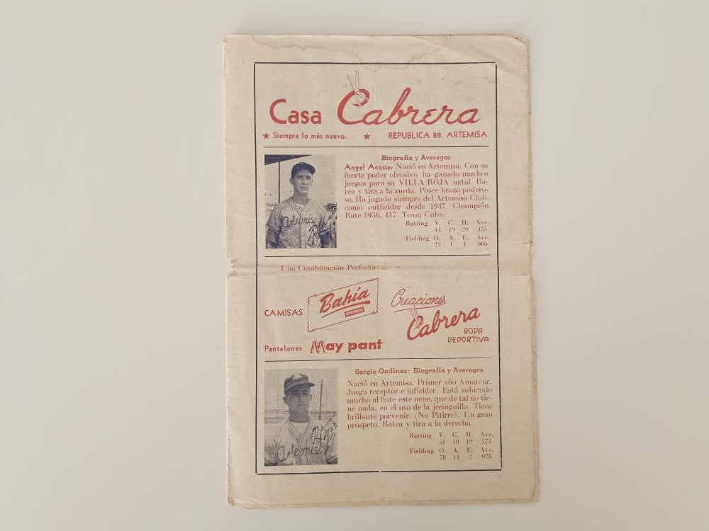 1940s CUBA CUBAN PROGRAM AMATEUR BASEBALL STADISTICS TEAMS RECORDS MA5