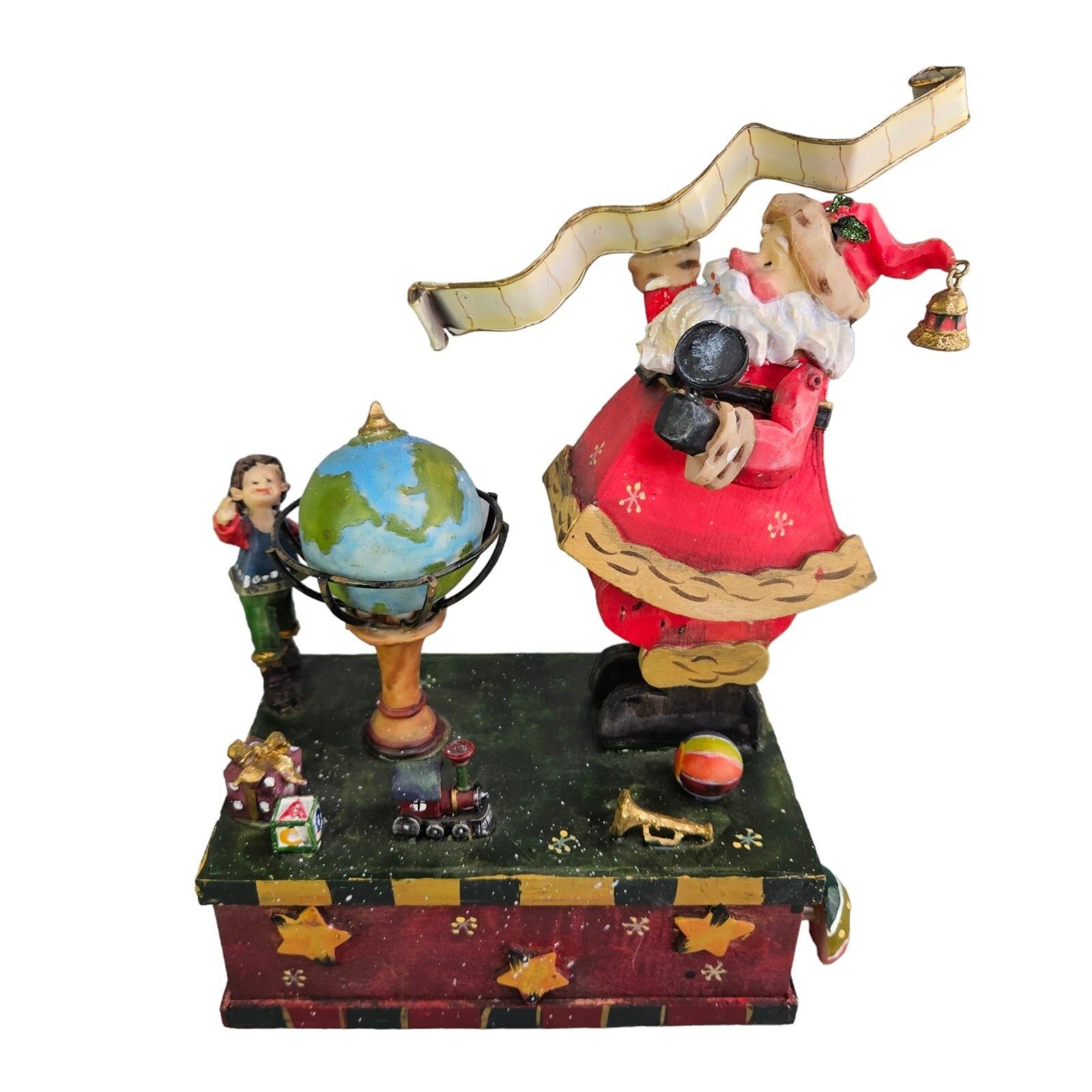 Musical Santa Claus Christmas Decor Animated St Nicholas Square Video READ