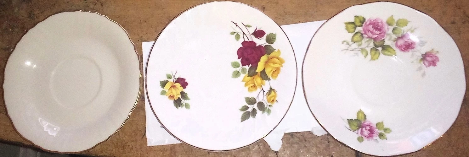 Vintage Lot Of 3 Saucer / Trinket Dishes - Edithe Duchess , Royal Kendall , O.P.