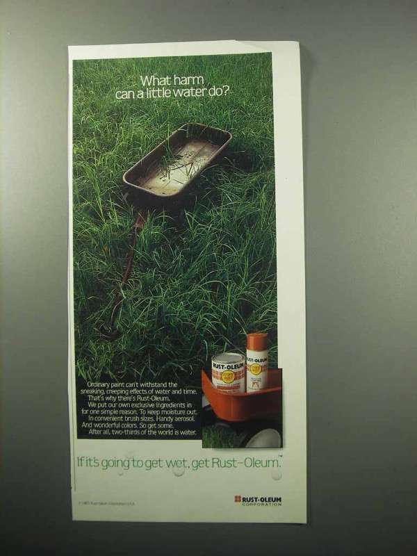 1987 Rust-Oleum Paint Ad - What Harm Can Water Do? 1987 Rust-Oleum Paint Ad - What Harm Can Water Do?