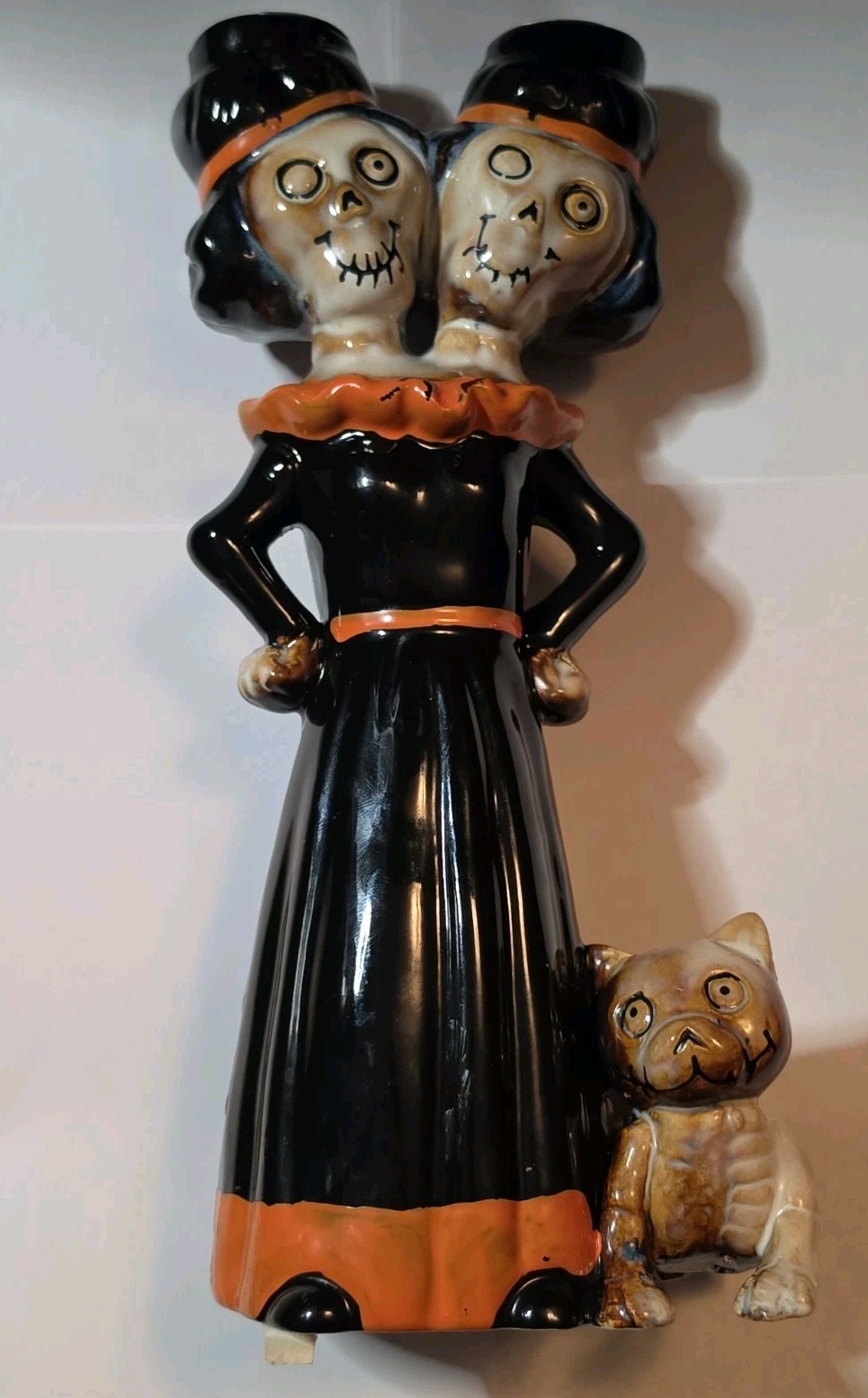 Yankee Candle Boney Bunch Twins Taper Candle Holder  #1650293 Halloween Circus
