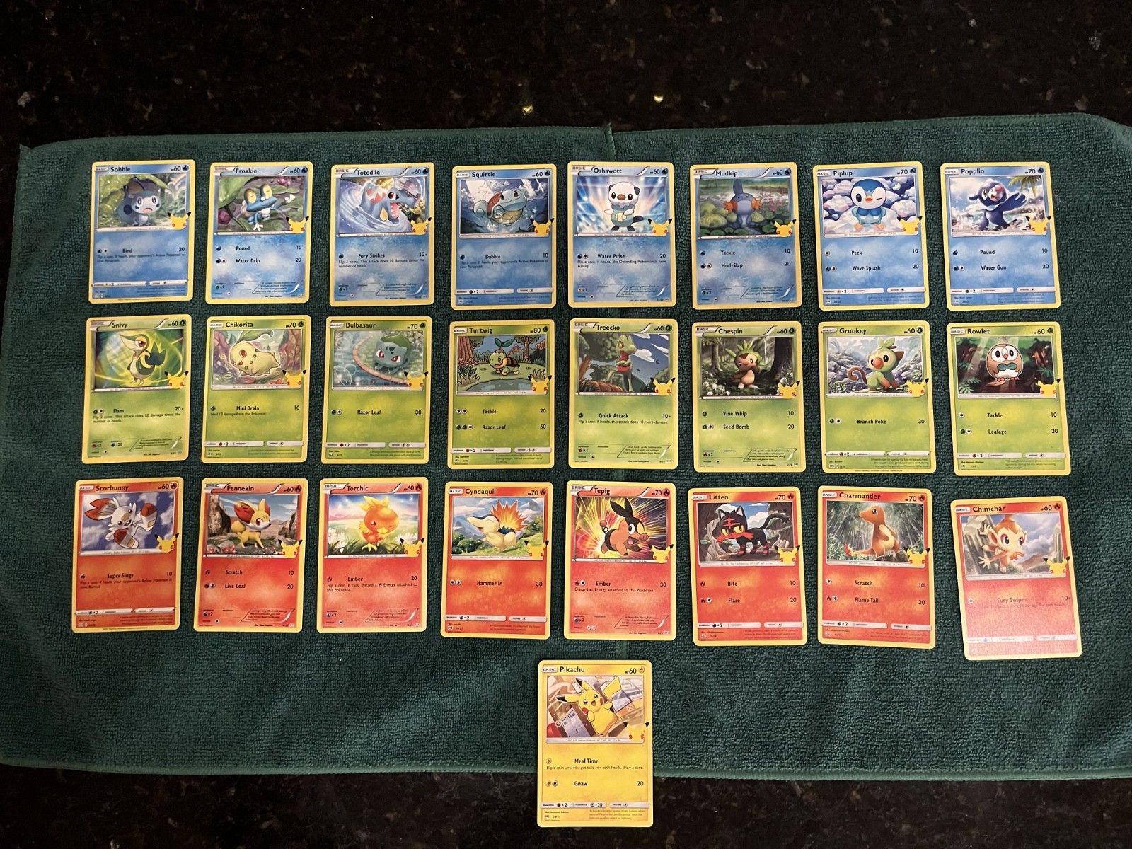 Pokemon 25th Anniversary 2021 McDonald’s Complete Non Holo Promo Card Set 1-25