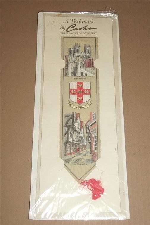 VINTAGE CASH\'S WEAVERS of COVENTRY ENGLAND YORK MINSTER WOVEN BOOKMARK ~ SEALED