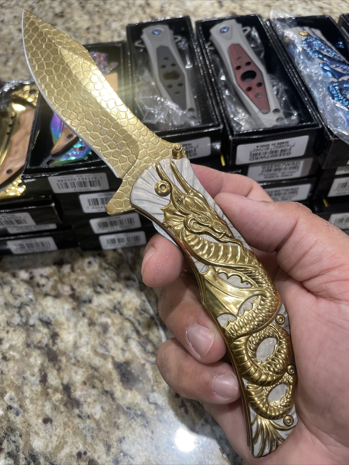 8.5” Dragon Spring Assisted Pocket Knife Tactical  GD