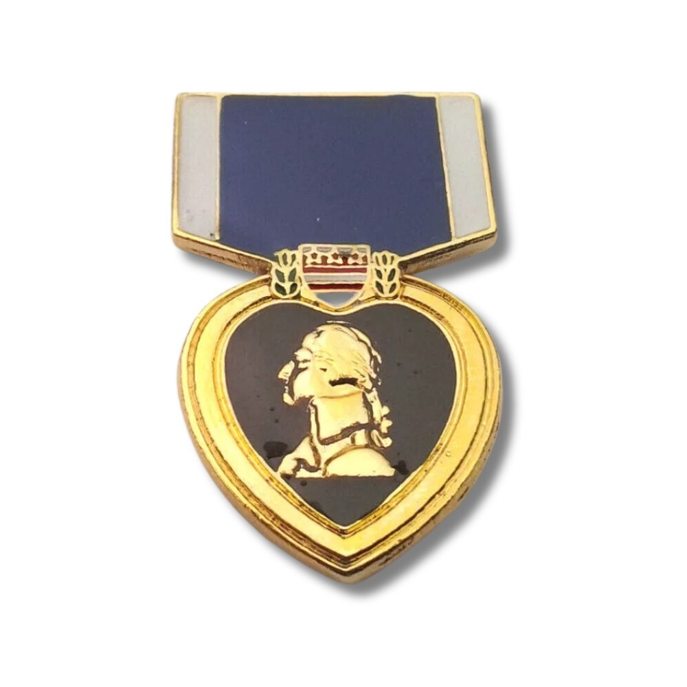 Purple Heart Medal Military US Genuine Military Issue Lapel Hat Pin 1-3/16
