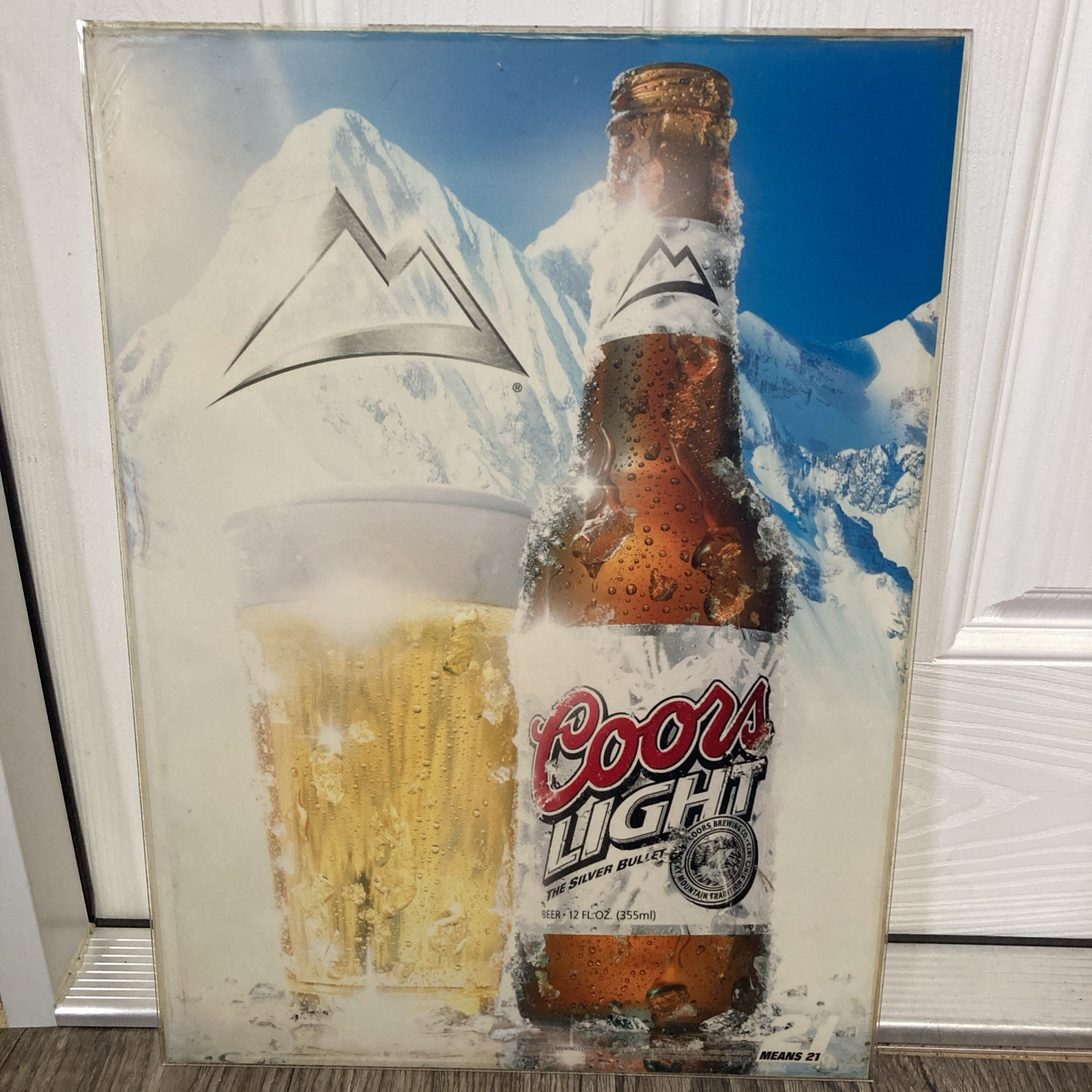2006 Coors Light Beer Sign Panel 16x22” – Plexiglass Display Art READ