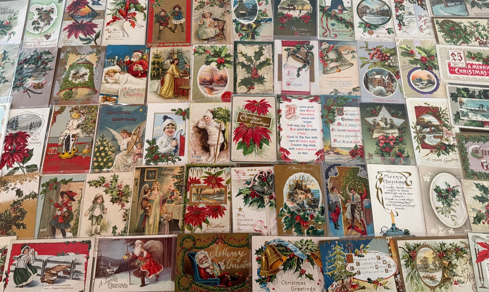 Huge Lot of 75~ Antique Christmas Vintage Postcards~Santa's~Angels~Children-etc.