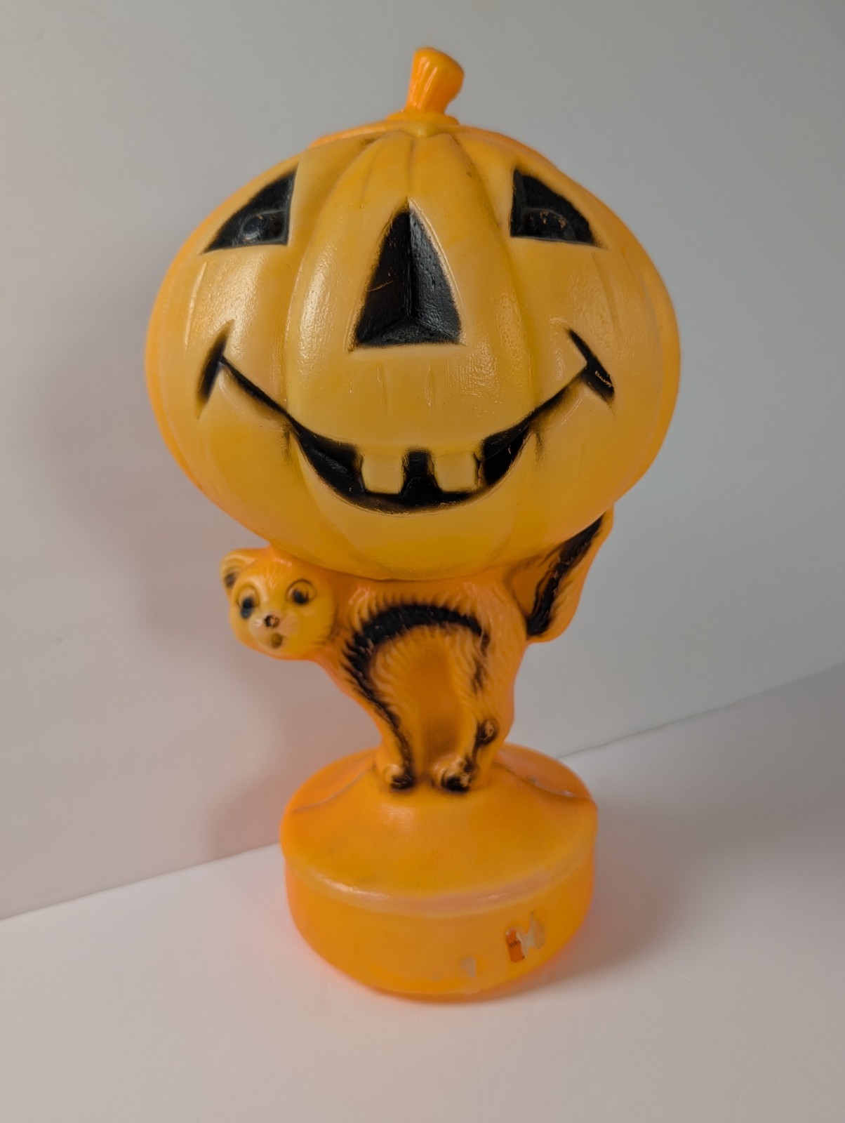Vtg 1960s Bayshore Halloween Blow Mold Pumpkin Jack O Lantern Black Cat Lamp 14 Vtg 1960s Bayshore Halloween Blow Mold Pumpkin Jack O Lantern Black Cat Lamp 14