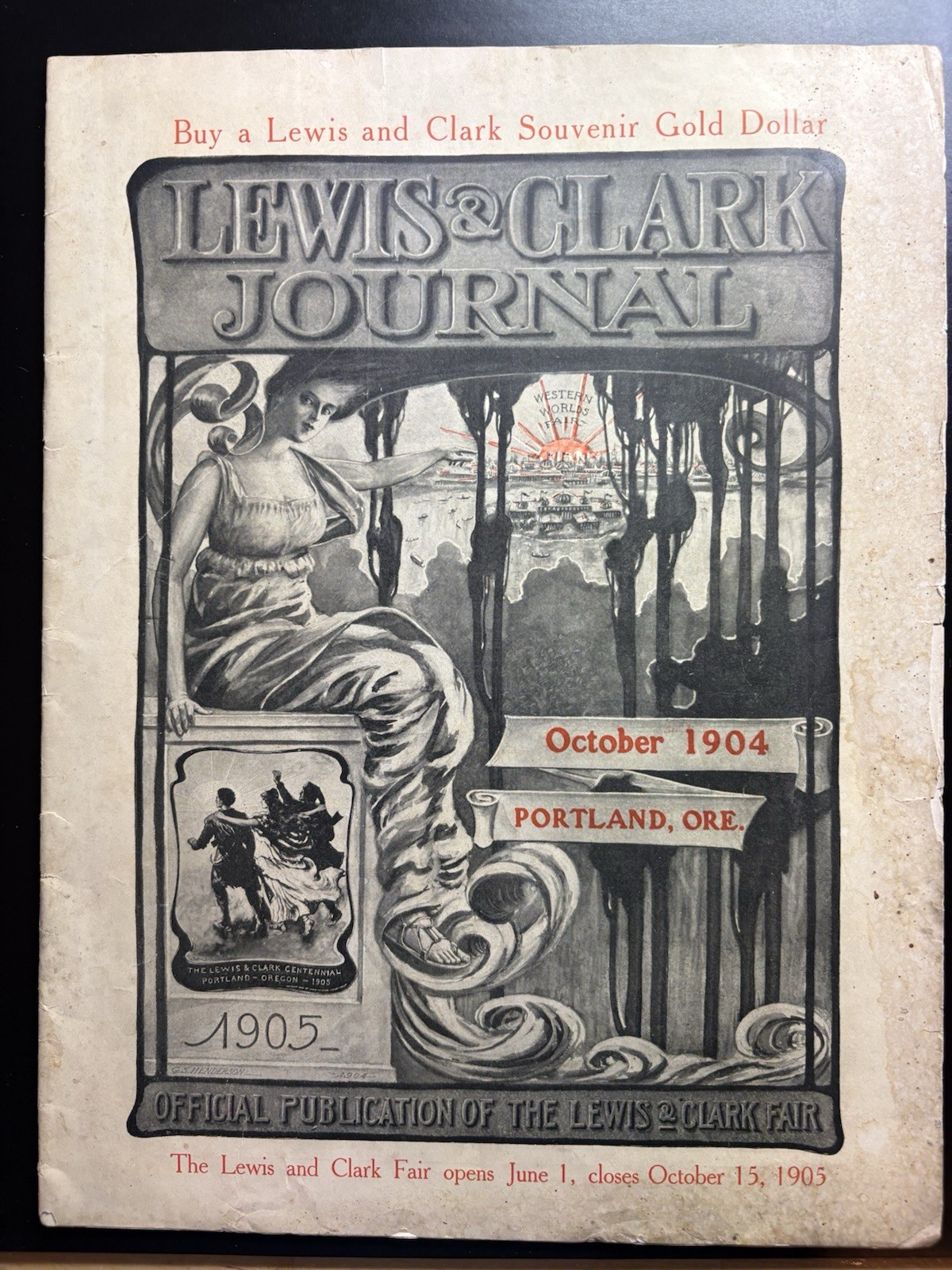 Lewis And Clark Journal 1904/1905 Fair booklet Souvenir US Gold Dollar Portland 