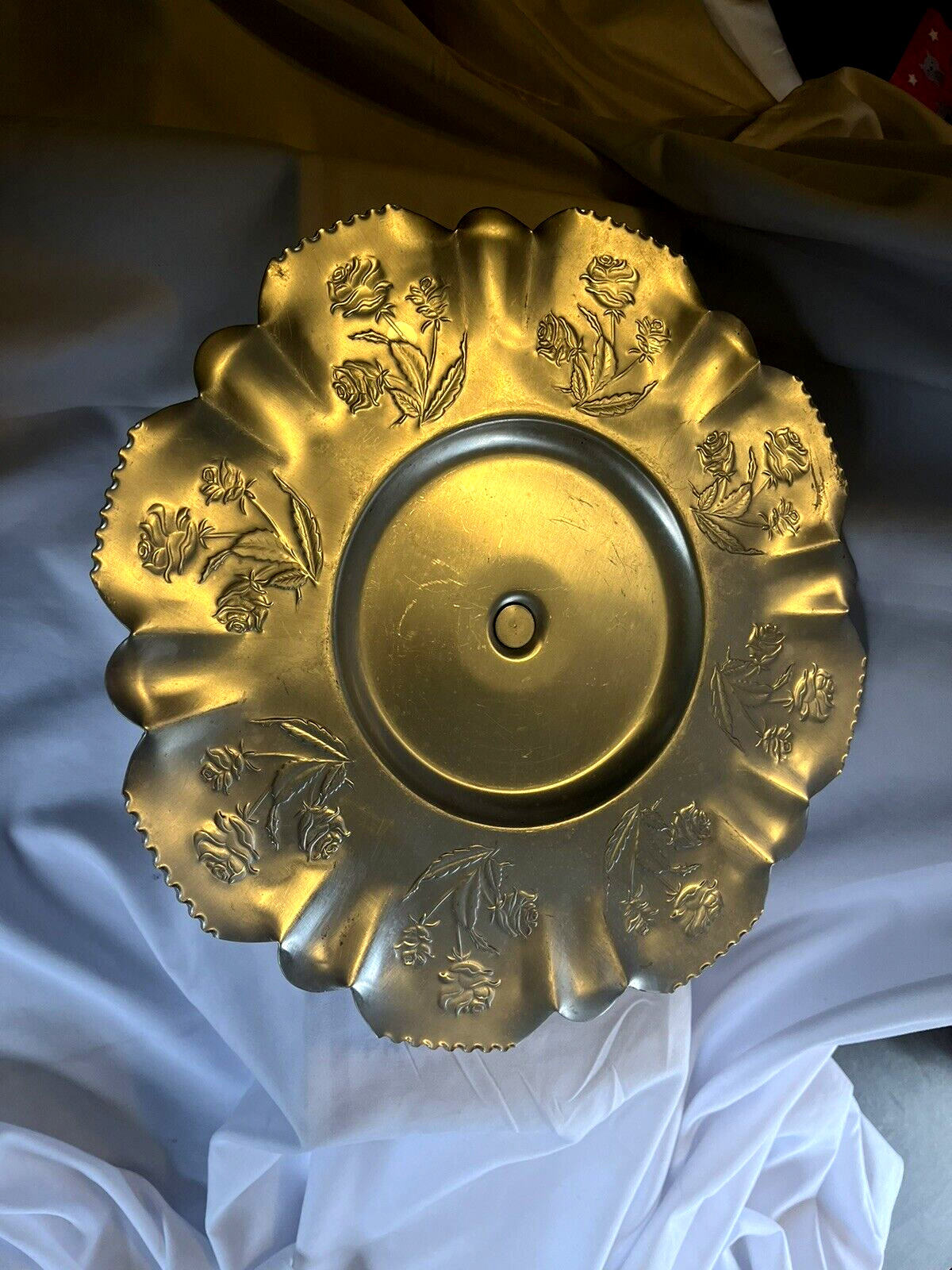 MCM Aluminum  Lazy Susan Rose Pattern