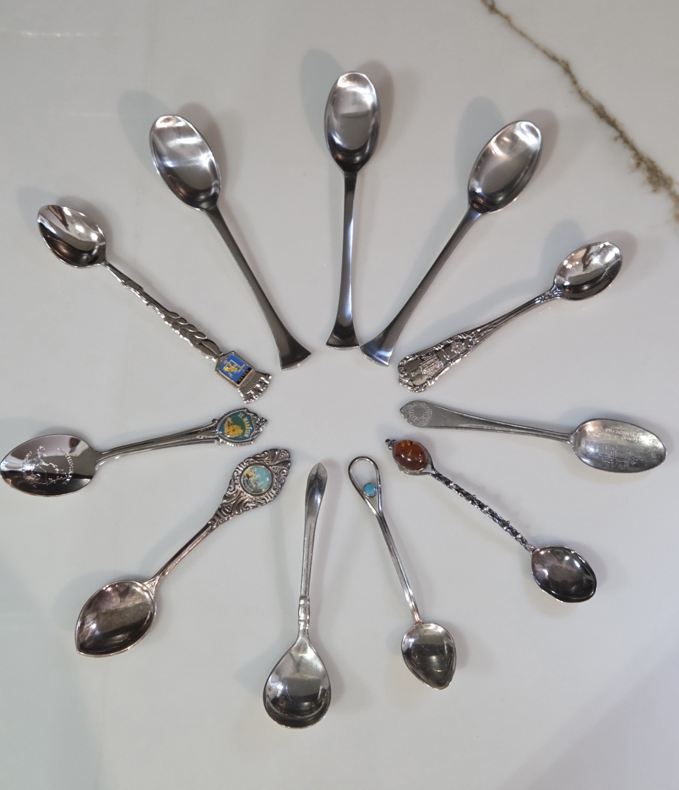 Lot Of 11  Souvenir Spoons Vintage Collectible Preowned.