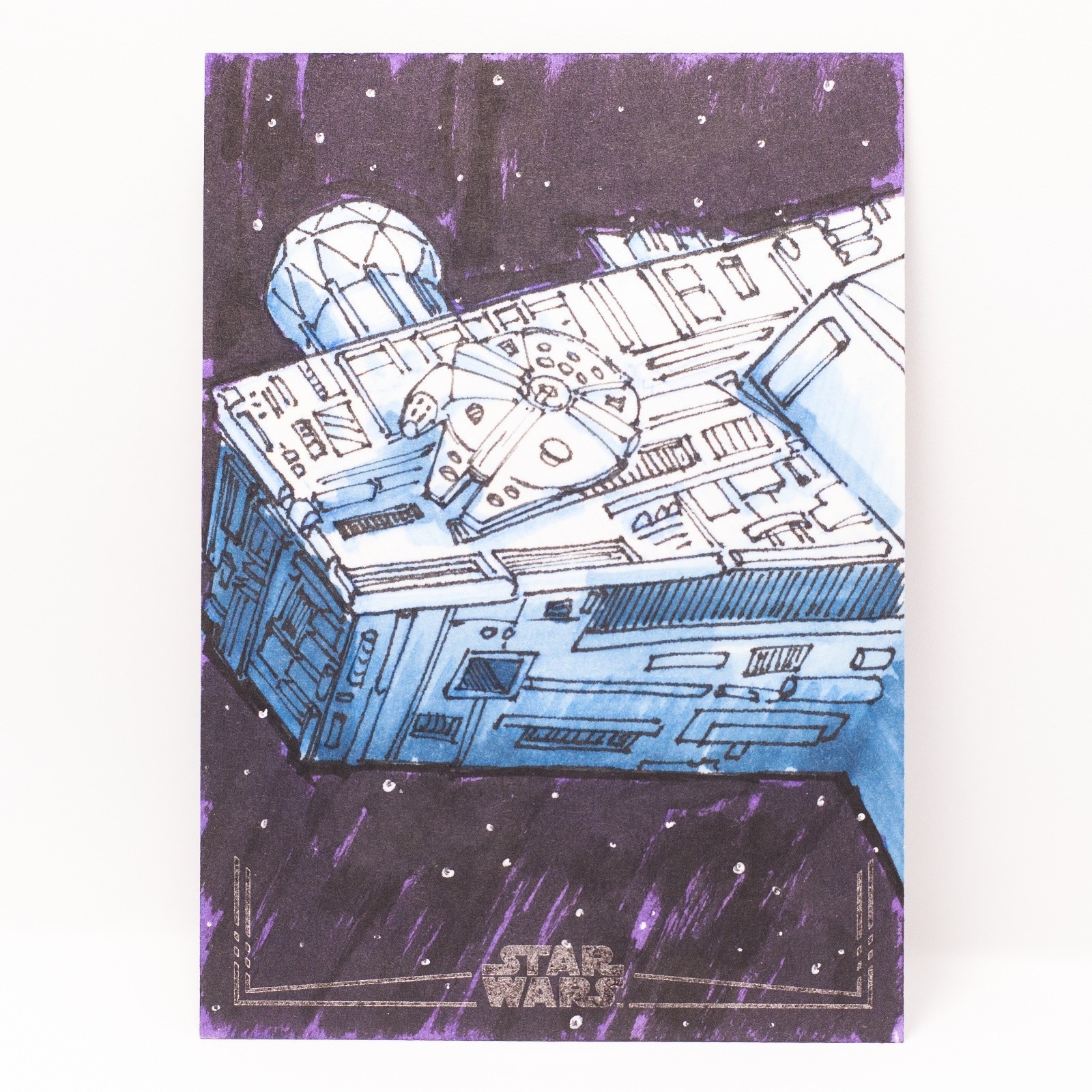 2025 Topps Chrome Star Wars Galaxy Millennium Falcon Ryan Edwards Sketch 1/1 🔥