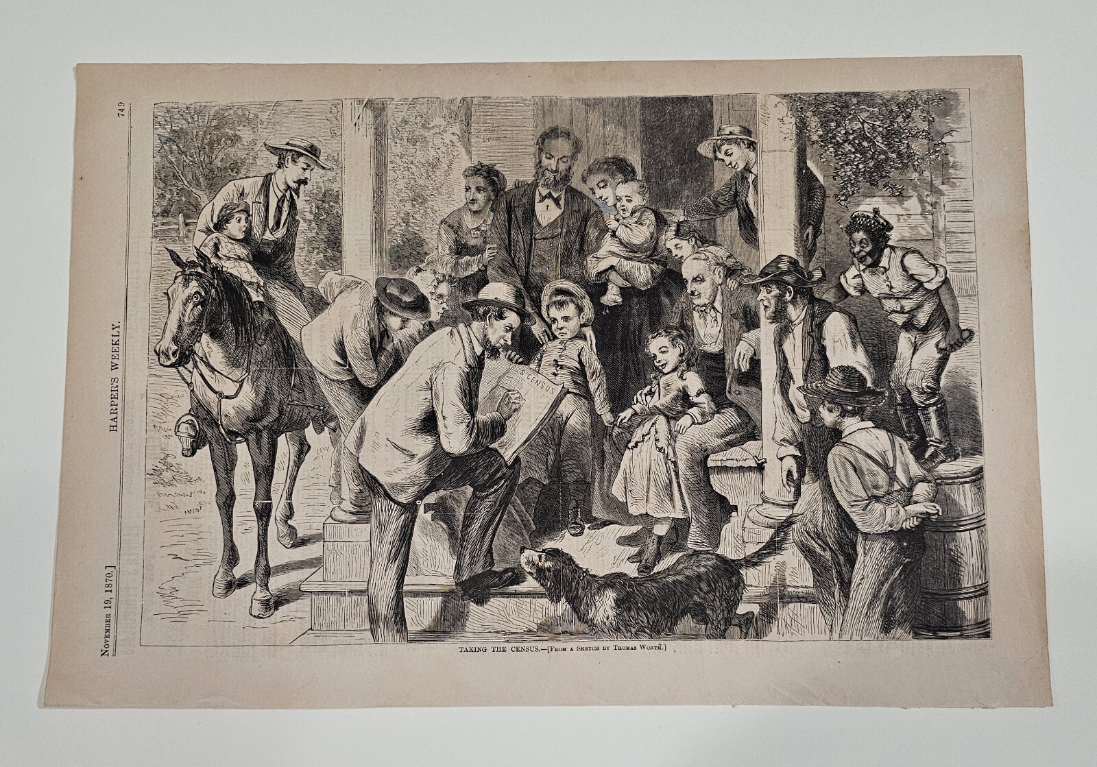Thomas Worth CENSUS TAKER Population Research November 19, 1870 Harper\'s Weekly 
