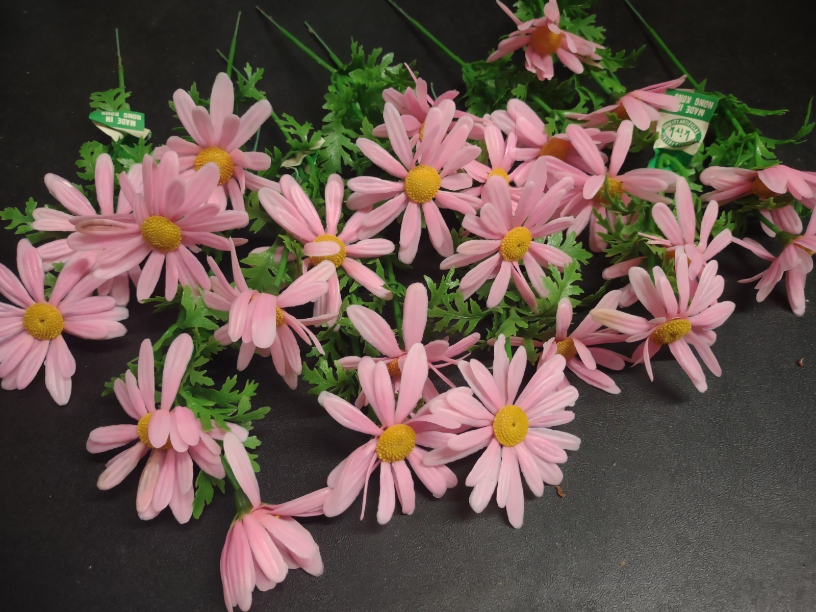 12 Stems Genuine 1960s Vintage Plastic Flowers - Marguerite Daisy 8 inches by 2