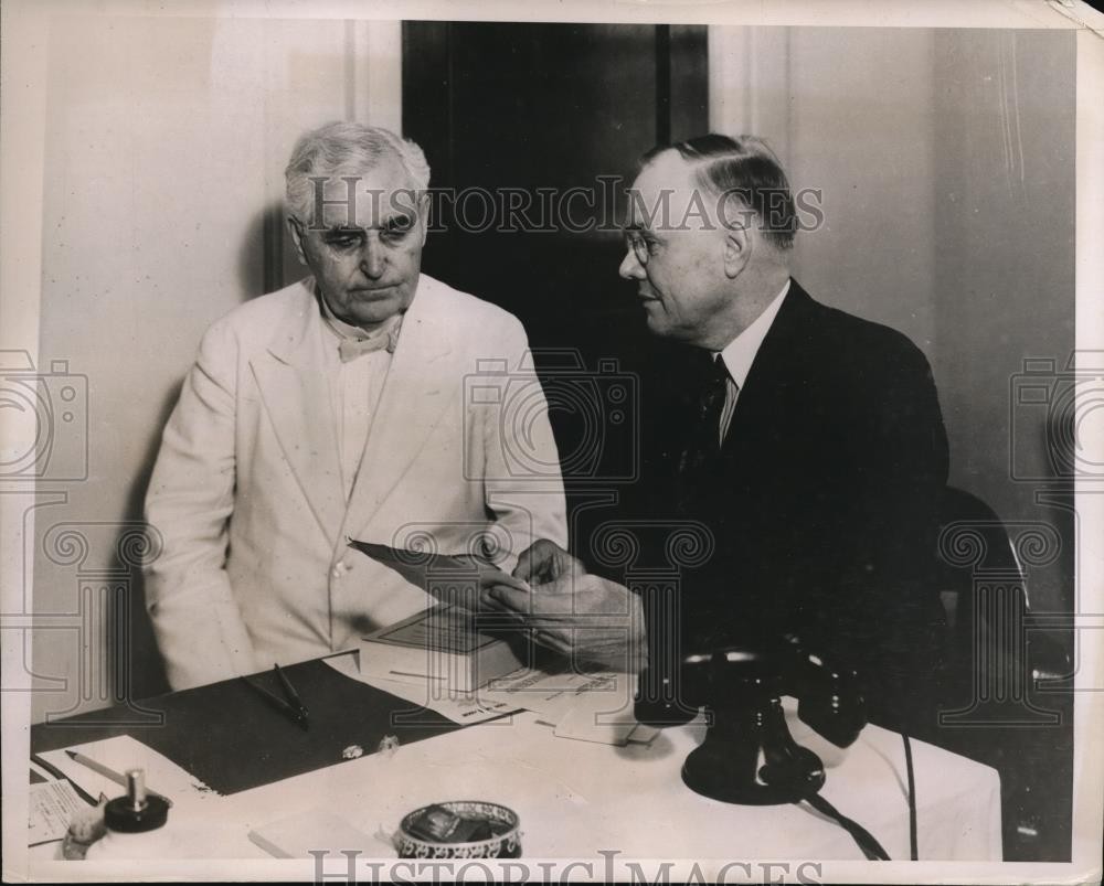 1935 Press Photo William Green, Labor Head and FranK Morrison,