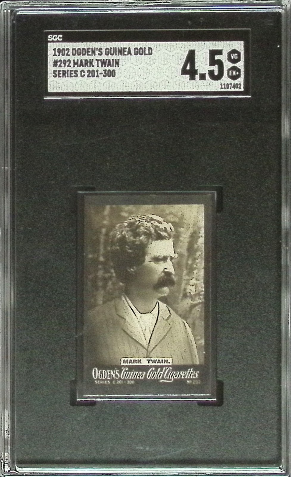 1902 Ogden\'s Guinea Gold Series C #292 Mark Twain SGC 4.5 Tobacco Card