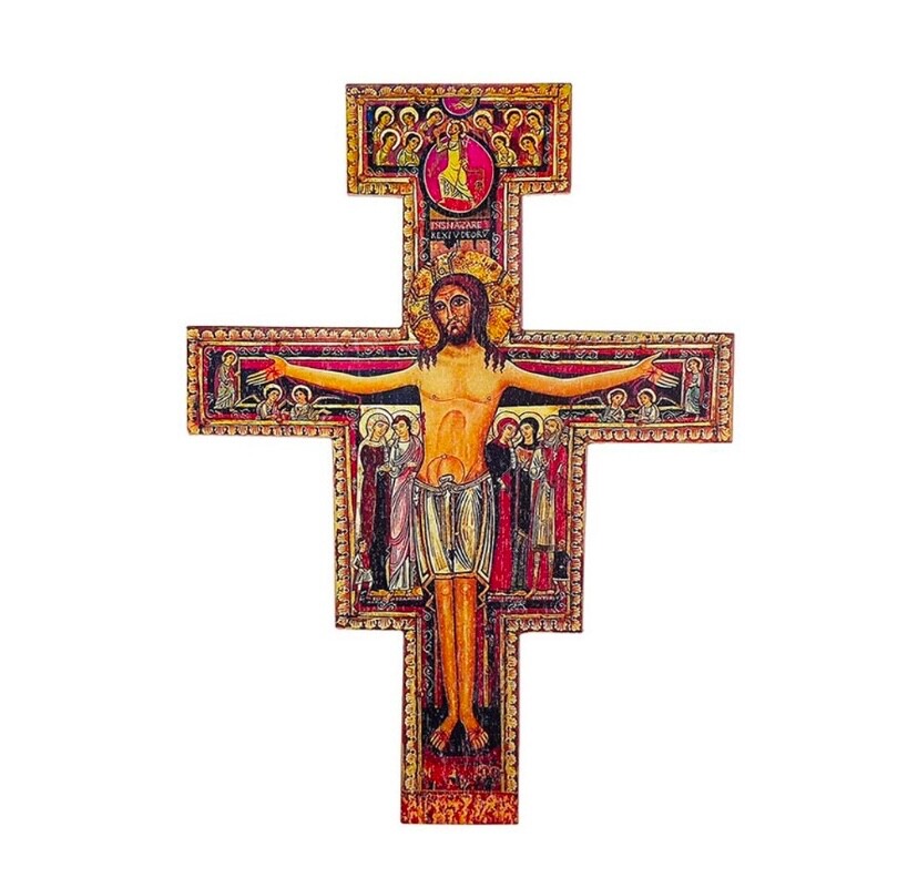 San Damiano Wood 10” Crucifix Cross St Francis of Assisi Crucifijo Madera San Damiano Wood 10” Crucifix Cross St Francis of Assisi Crucifijo Madera