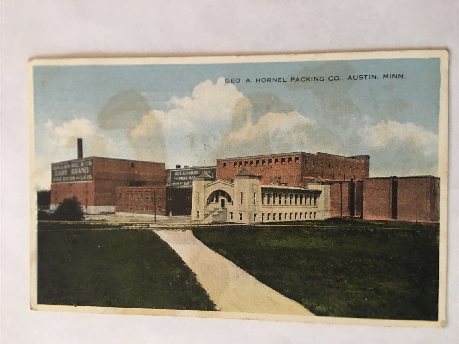 Geo A Hornel (Hormel) Packing Co. Austin Minnesota 1916 Antique Postcard