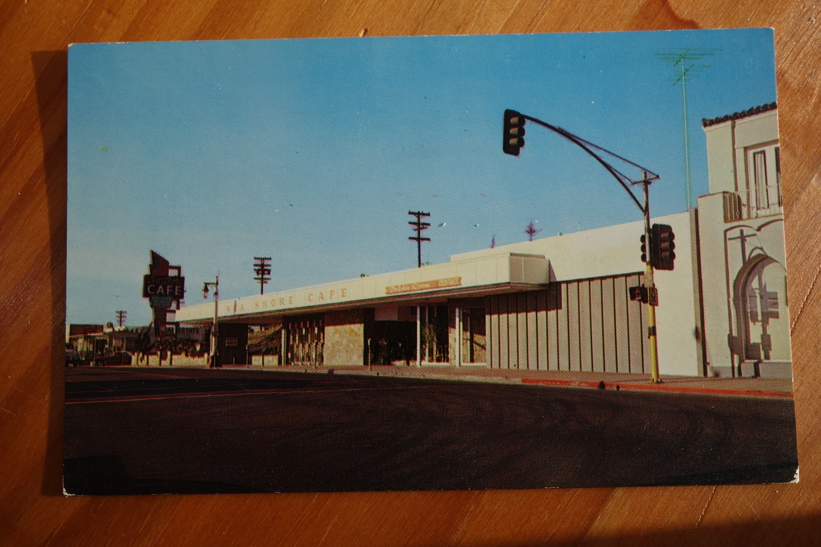 Sea Shore Cafe, San Clemente CA chrome postcard
