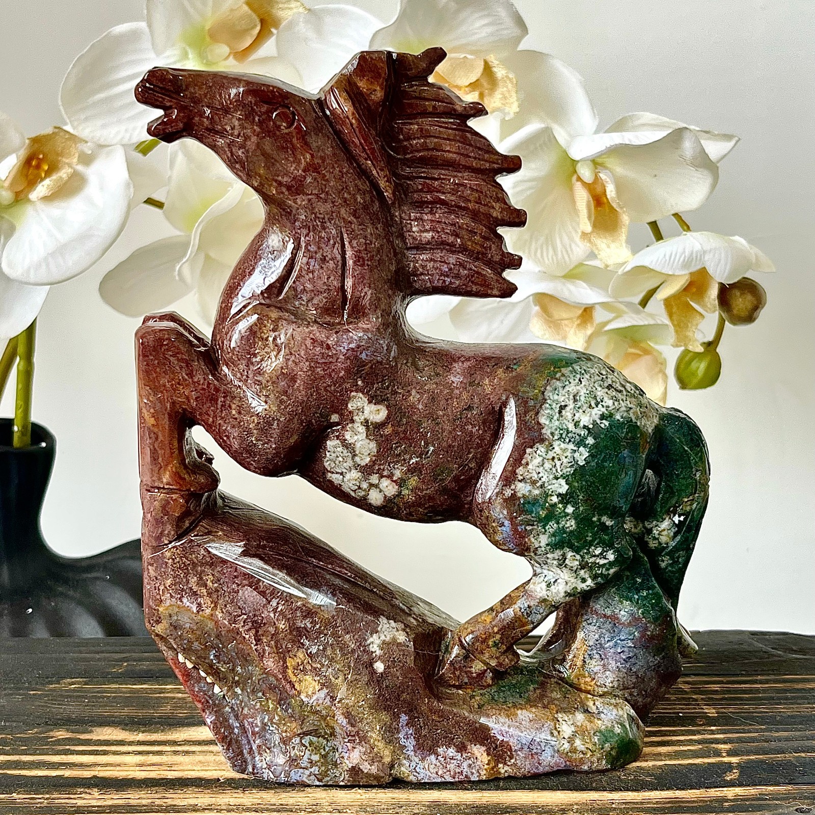 3.59LB Beautiful ocean, jade, natural crystal material, handmade spiritual decor