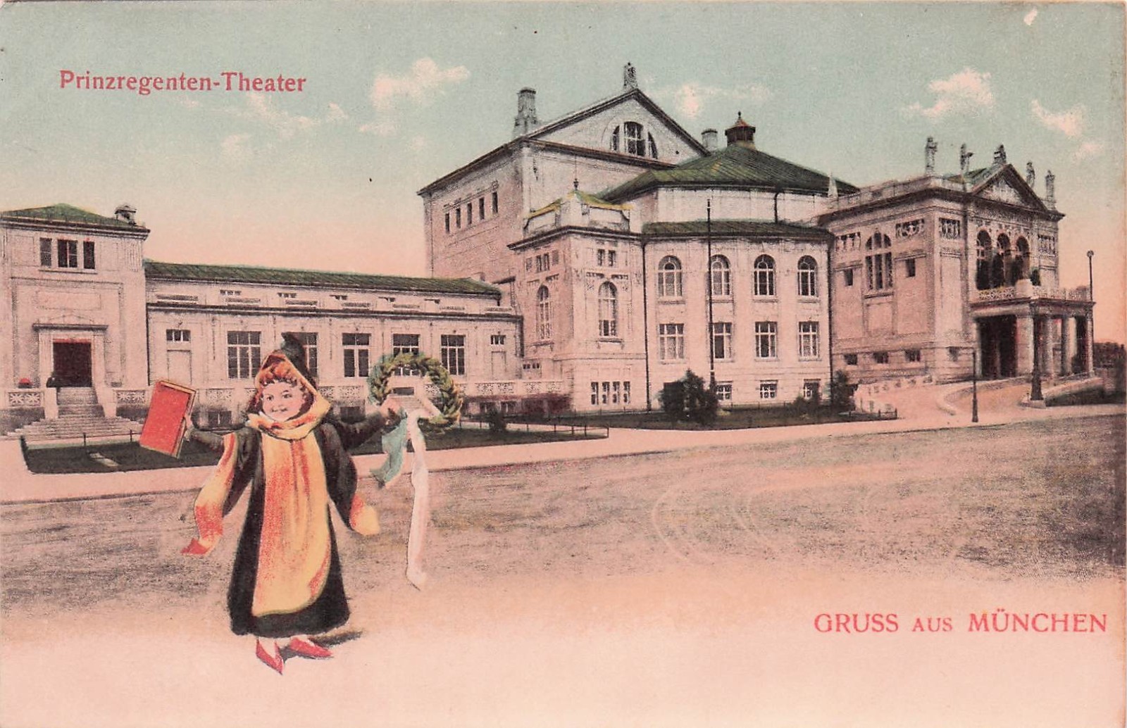 Postcard Vintage(1) Gruss aus Munchen Prinzregenten-Theather UP (#929)
