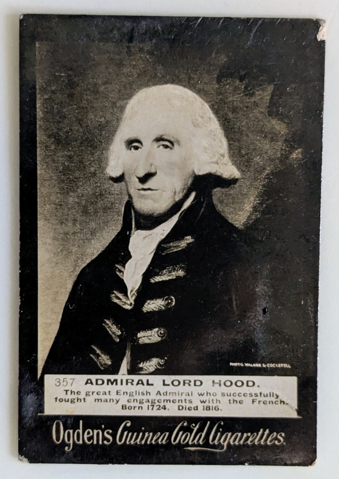 1901 Ogdens Guinea Gold Tobacco Card #357 Admiral Lord Hood