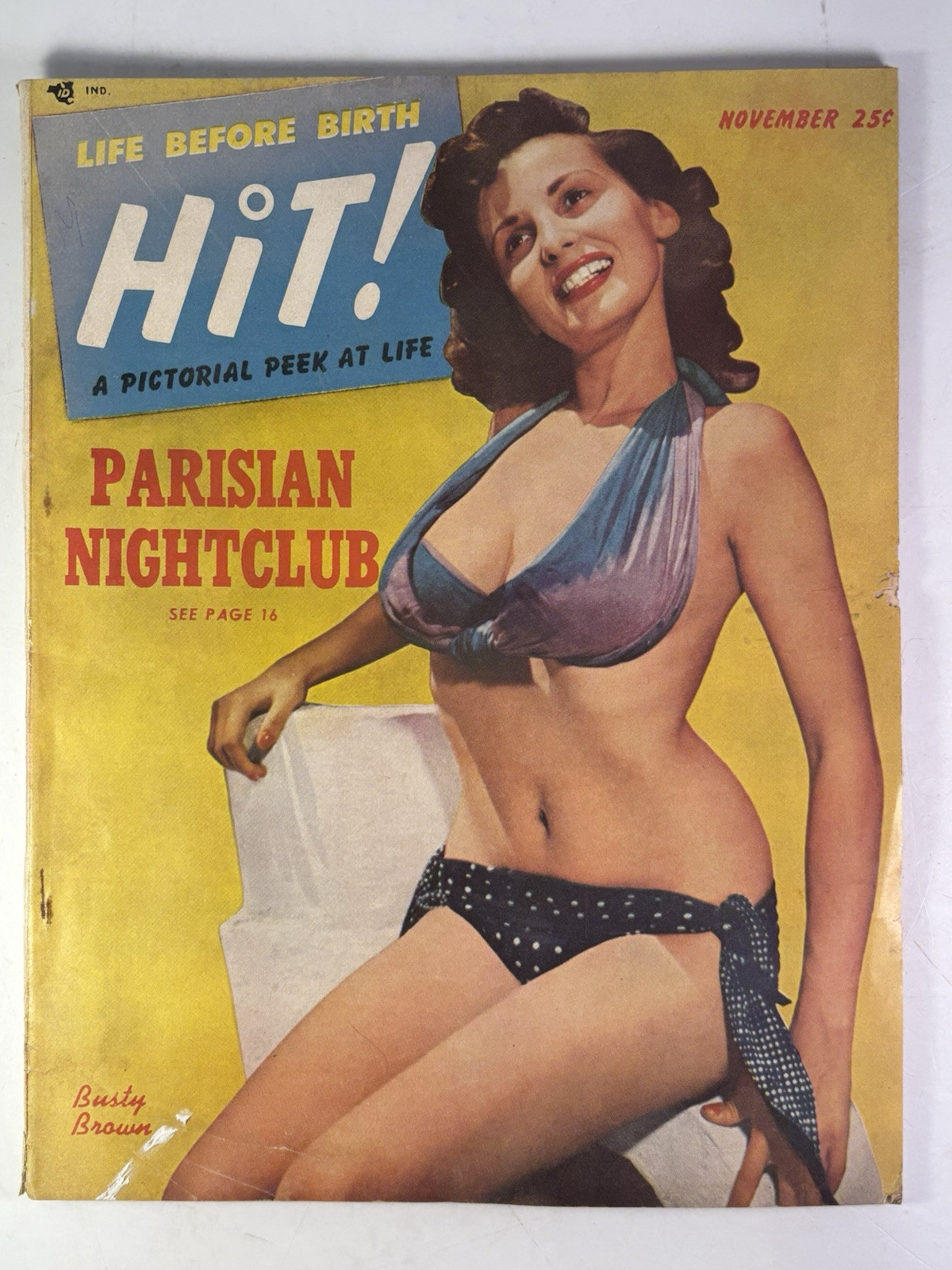 RARE 1952 HIT MAGAZINE BOUDOIR MODEL PIN UP 