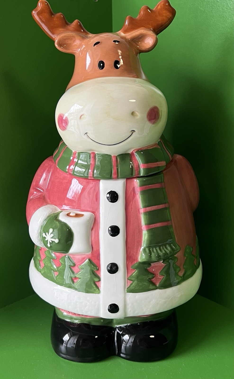 Moose Cookie Jar Canister 11.75”H Houston Harvest Holiday Vintage Moose Cookie Jar Canister 11.75”H Houston Harvest Holiday Vintage