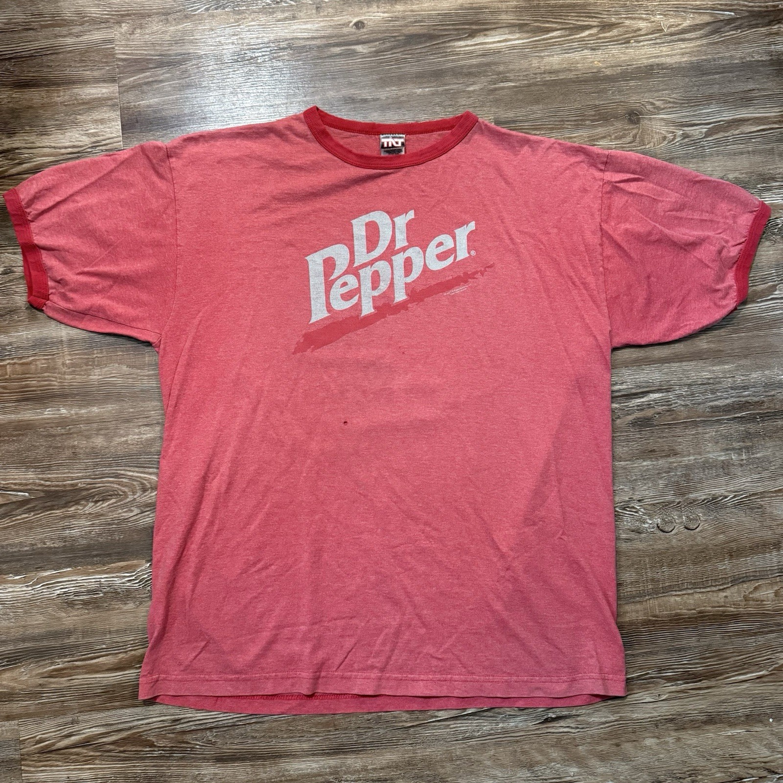 VTG Dr Pepper 1988 Original Red Ringer T-Shirt Red/White Soda Theme XL 80s 