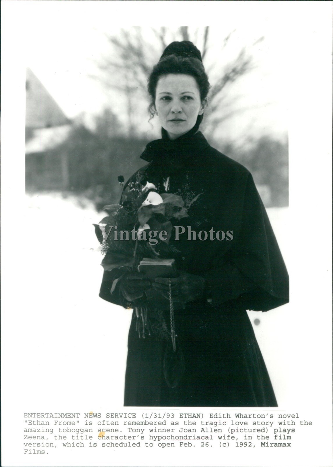 1993 Joan Allen Edith Wharton Ethan Frome Writer Tragic Historic Press Photo 5x7