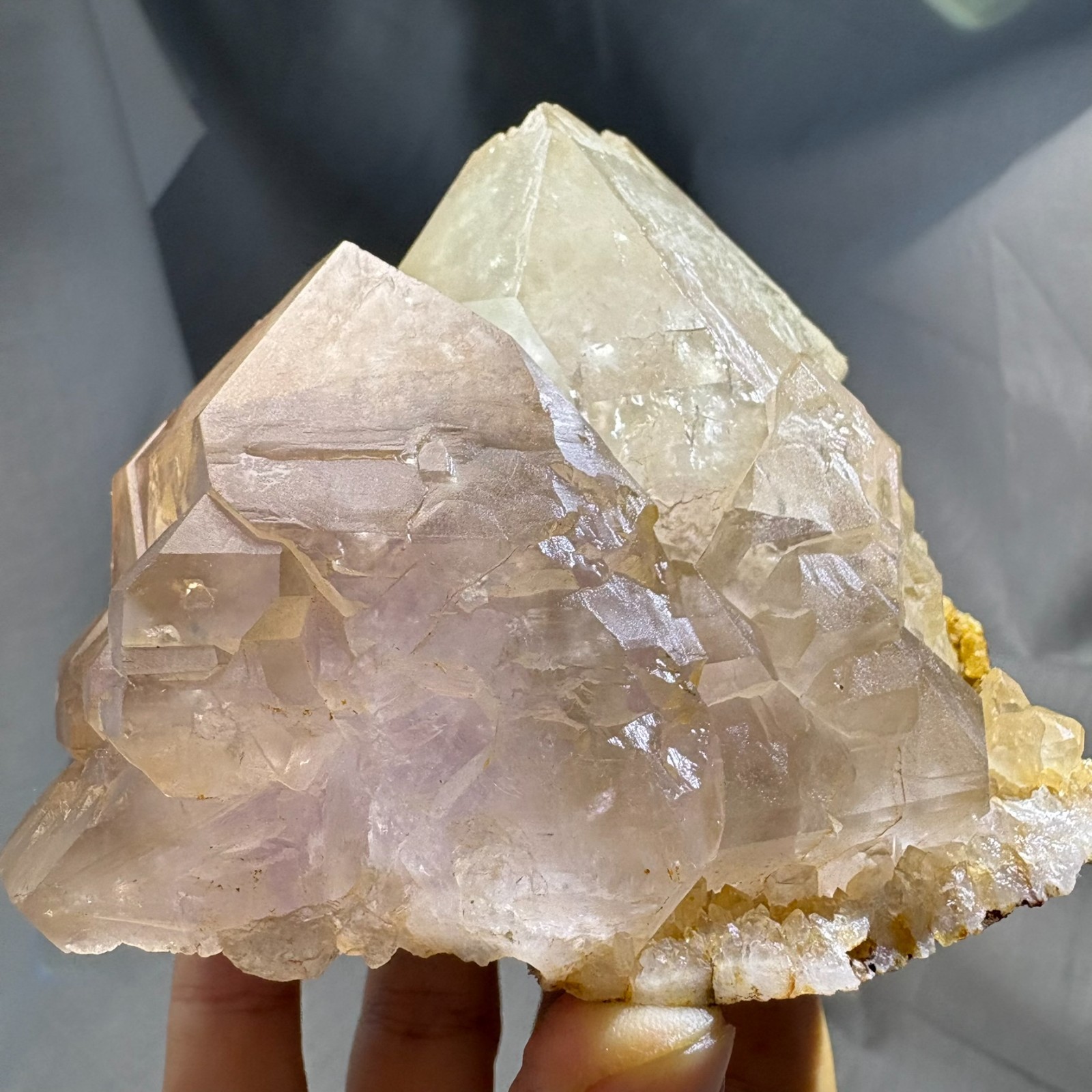 1.5Lb Large Natural Cathedral Elestial Amethyst Crystal Cluster Statement Pc Dec