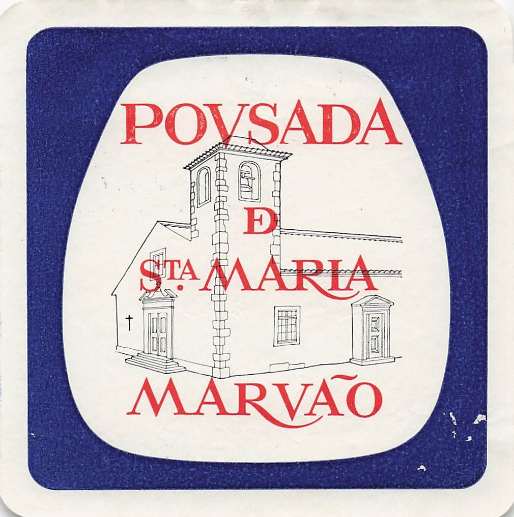 Pousada D Santa Maria Marvao Portugal Vintage Hotel Inn Luggage Label Church