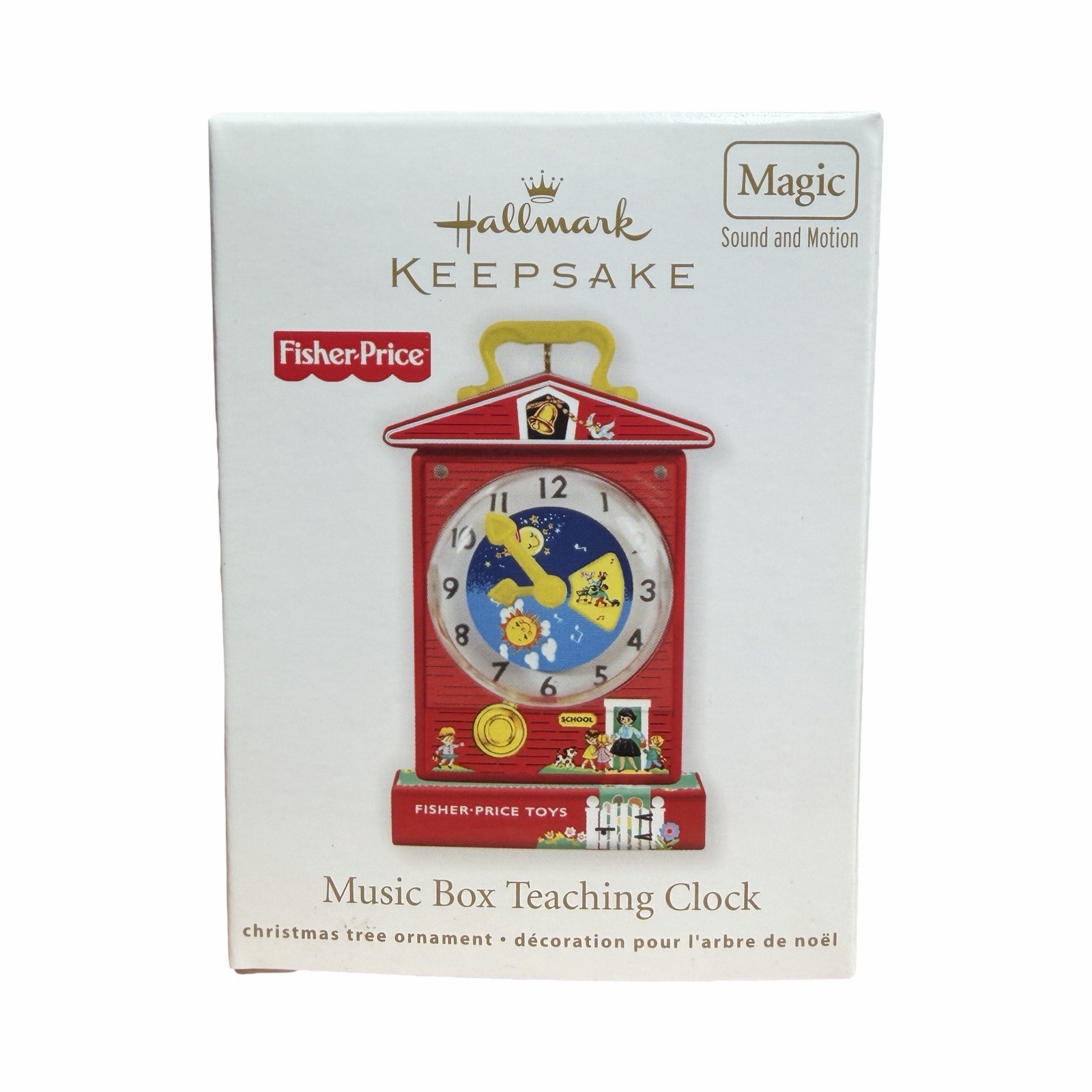 2011 Hallmark Fisher-Price Music Box Teaching Clock Ornament - Vintage Toys