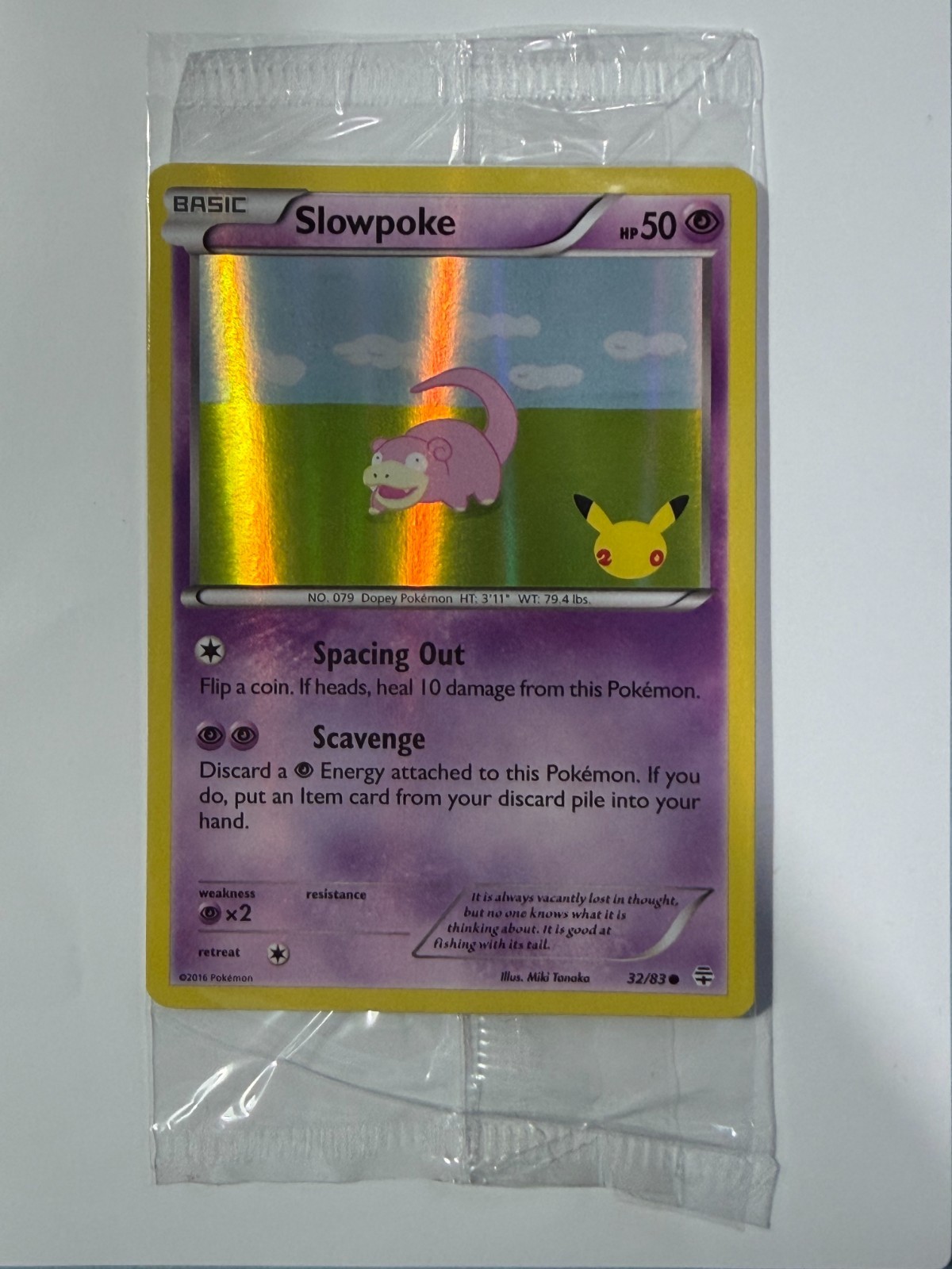 Pokemon Slowpoke 32/83 Generations 20th Anniversary Stamped Promo Sealed MINT Pokemon Slowpoke 32/83 Generations 20th Anniversary Stamped Promo Sealed MINT