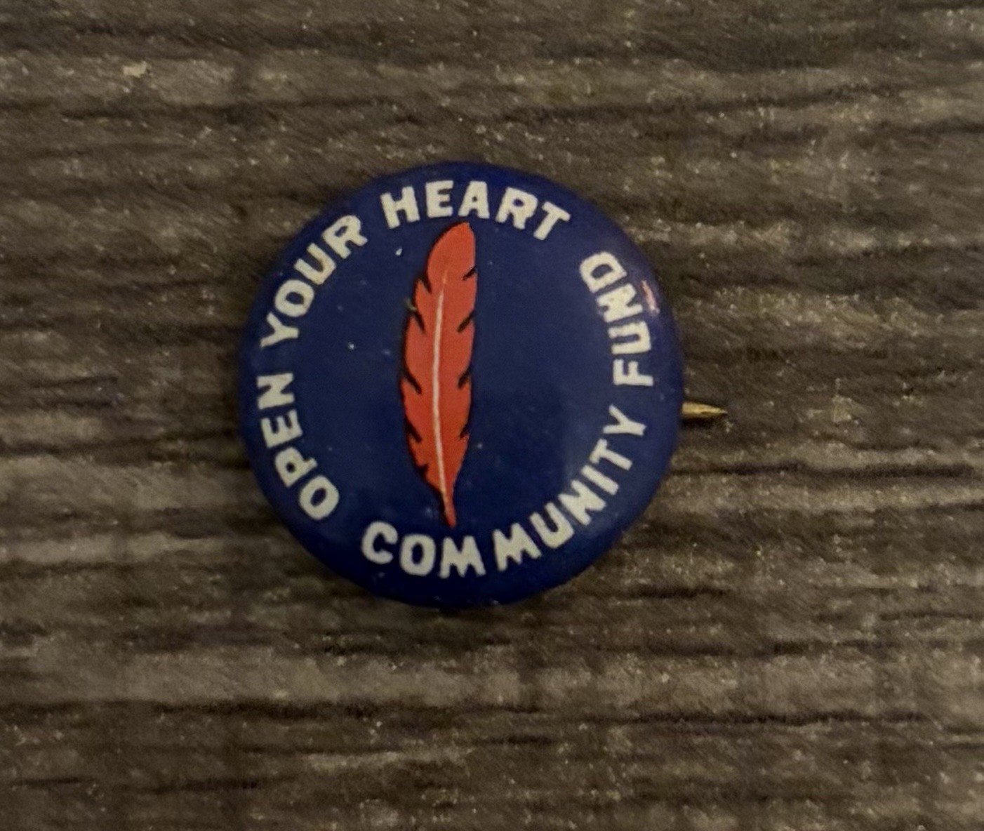 Vtg Community Fund -  Open Your Heart Pinback Button