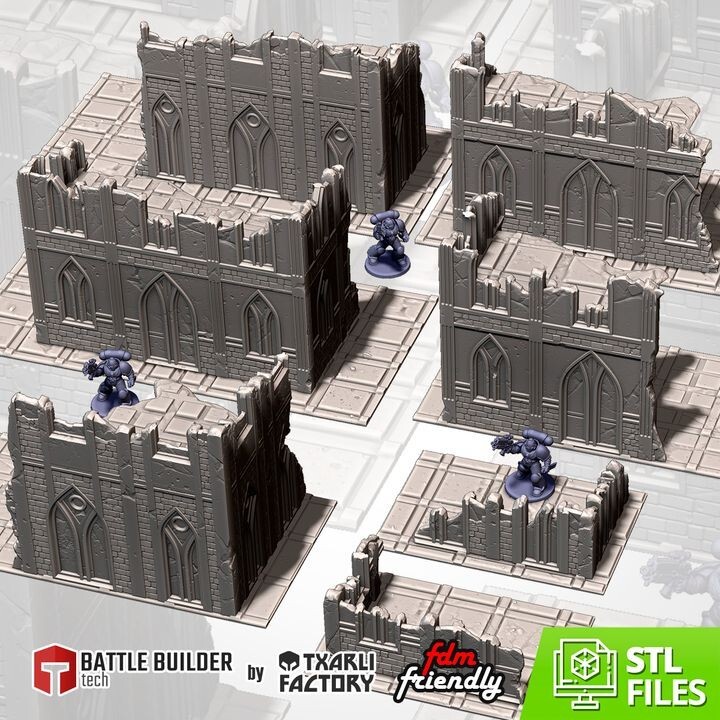 Txarli Factory - City Classic Ruins - Sci Fi Fantasy Tabletop 32mm